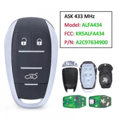 CN092001 Aftermarket Smart Key for Alfa Romeo Frequency 434 MHz Trasnponder HITAG 128-bit AES KR5ALFA434
