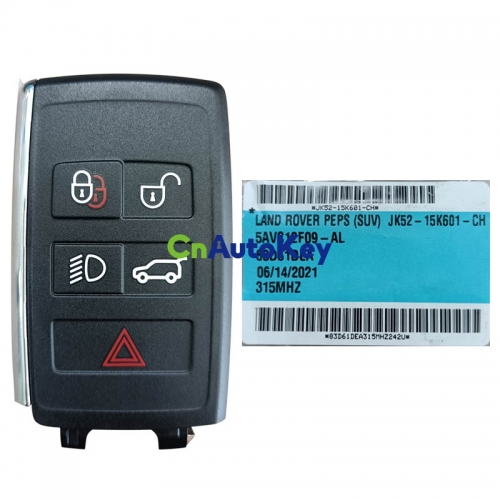 CN004040 OEM Smart key for Land/Range Rover 2018+ Buttons:4+1 / Frequency:315MHz / Transponder: HITAG PRO / Part No: PS(SUV) JK52-15K601-CH Keyless Go