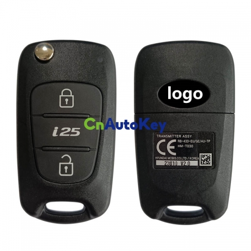 CN020187 Genuine Hyundai I25 2010+ Flip Remote, 2Buttons, HM-T030 PCF7936, 433MHz