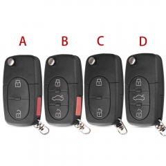 CS008036 2/3/4 Buttons For Audi TT A2 A3 A4 A6 A8 TT Quattro Replacement With Blade CR2032 Holder Flip Car Key Case Shell Fob