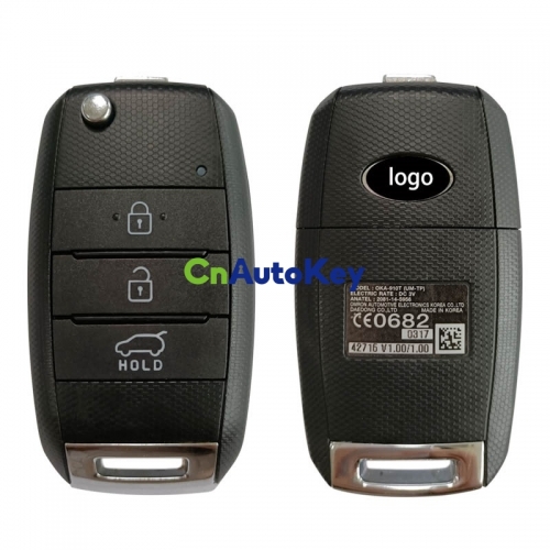 CN051136 Genuine KIA Sorento 2015-2019 Flip Remote Key 3 Buttons 433 MHz TIRIS DST80 Chip FCC ID: OKA-910T 95430-C5211/C5210