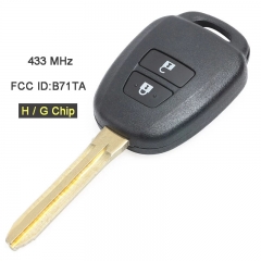 CN007238 433MHz H / G Chip FCC ID: B71TA Replacement 2 Button Remote Key Fob for Toyota RAV4 Yaris