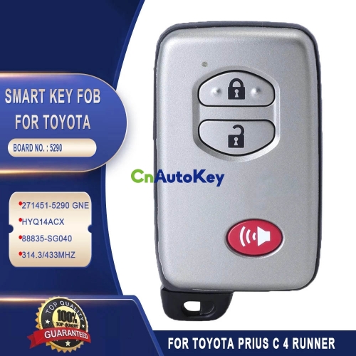 CN007239  2009-2019 Toyota / 3-Button Smart Key / PN: 89904-35010 / HYQ14ACX-5290