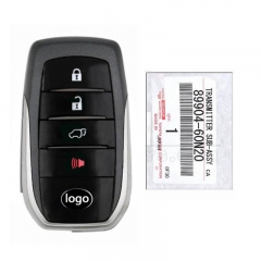 CN007245 Genuine Toyota Land Cruiser 2018 Smart Key Remote 4 Buttons 433MHz 89904-60N20 89904-60N21 89904-60N70 FCC ID: BJ2EW PAGE1 A8 CHIP