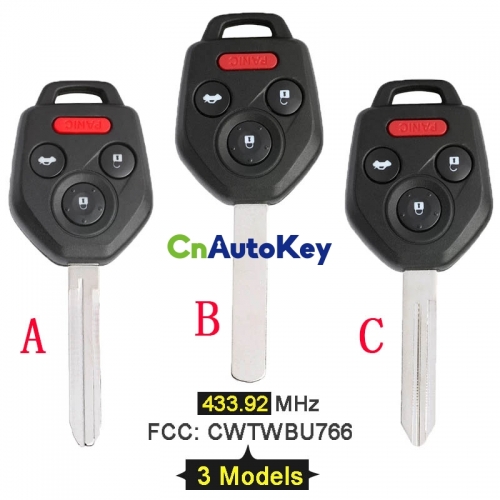 CN034012  ASK 433MHz 4D60/ 4D62/ G Chip CWTWB1U766 4 Button Remote Key Fob key for Subaru Outback Forester Impreza Tribeca