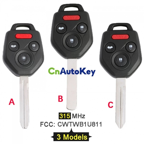 CN034013 ASK 315MHz 4D60/ 4D62/ G Chip CWTWB1U811 4 Button Remote Key Fob key for Subaru Outback Forester Impreza Tribeca