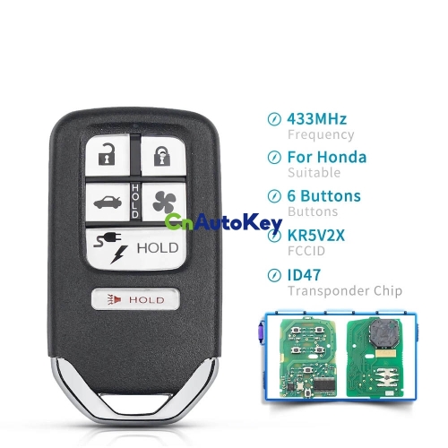 CN003093 Original Honda Smart Key 5+1button Remote KR5V2X 433MHZ 47CHIP