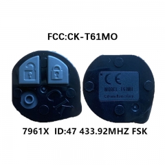 CN048020 T61M0 Remote For Suzuki cultus Xcross SX4 433.92MHz FSK PCF7961X / HITAG 3 / 47 CHIP