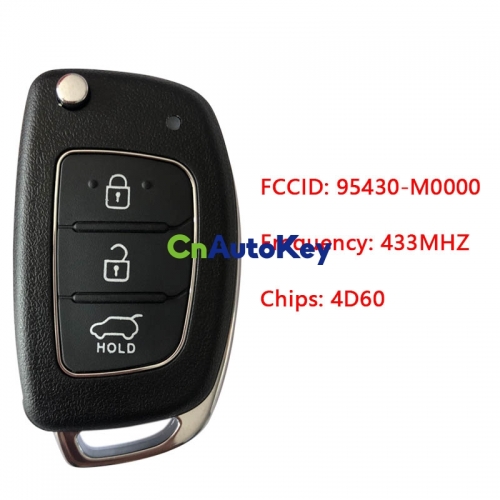 CN020116 2016 Hyundai Creta Remote Flip Key 3B 433MZ 4D60 80BIT 95430-M0000