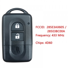 CN027023 ORIGINAL Key for Nissan Frequency 433 MHz Transponder 4D60 Part No 285E...