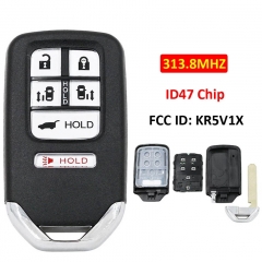 CN003146 5+1/6 Button Remote Car Key 313.8MHz ID47 Chip FCC ID: KR5V1X A2C83158300 A2C80084300 for Honda Odyssey 2014 2015 2016 2017