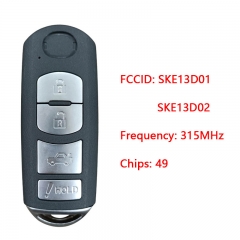 CN026038 Smart Remote Key Fob FSK 315MHz ID49 Chip for Mazda 3 6 Miata 2013-2016...