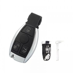 CS002055 Smart Key Card Housing Uncut Insert Blade 3 3 + 1 Button Fob Case for Mercedes Benz 2 Battery Holder