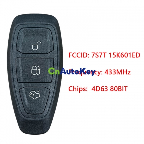 CN018042 Original Ford Mondeo 3 button smart key card  433MHZ 4D63