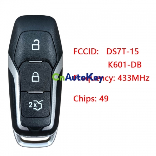 CN018037 Original new Ford Mondeo 3 button smart key card 433mhz DS7T-15K601-DB