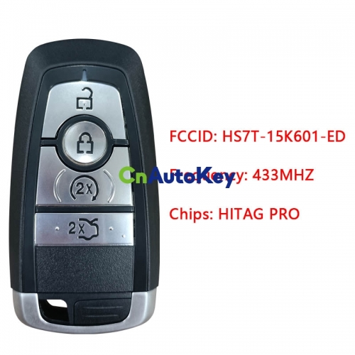 CN018093 ORIGINAL Key For Ford Frequency 433.92 MHz FSK Transponder HITAG PRO Part No HS7T-15K601-ED