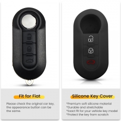 CS017012  10pcs For Fiat 500 Panda Dubbed Grande Punto Stilo 500x Ducato Remote Flip Key Protect Silicone Car Key Cover Case