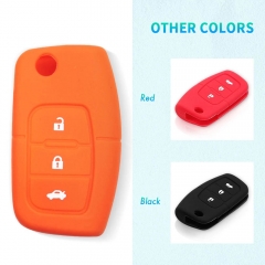 CS018042 For Ford Fiesta Focus Focus C-Max Galaxy Kuga Mondeo MK4 S-Max Fob Smart Remote Key Case Cover Silicone Car Key Cover