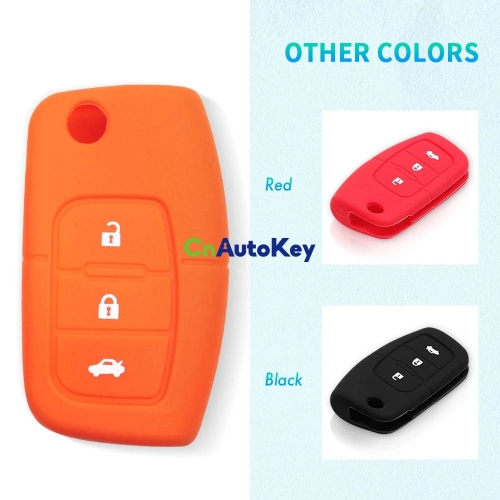 CS018042 For Ford Fiesta Focus Focus C-Max Galaxy Kuga Mondeo MK4 S-Max Fob Smart Remote Key Case Cover Silicone Car Key Cover