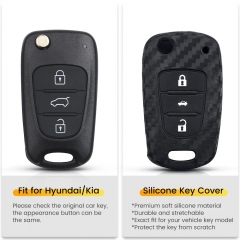 CS020031 10pcs For Hyundai I30 IX35 For Kia Kia RIO K2 K5 Car Keys Blank Protector Case Cover Carbon Fiber Silicone Car Key Shell