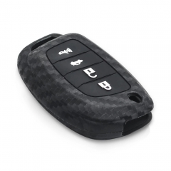 CS020032 For Hyundai i25 ix35 Sonata 2017 2018 2019 For Car Accessories Key Case 4 Button Silicone Car Key Case Carbon Key