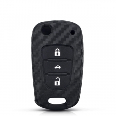 CS020031 10pcs For Hyundai I30 IX35 For Kia Kia RIO K2 K5 Car Keys Blank Protector Case Cover Carbon Fiber Silicone Car Key Shell