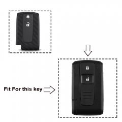 CS007113  For Toyota Prius Crown Avensis Verso Remote Car Silicone Key Case Cover 2 Buttons Carbon Silicone Car Key Case