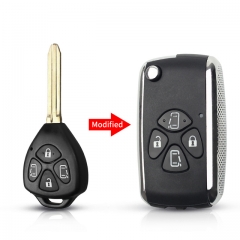 CS007119 2/3/4 Button Modified Remote Car Key Case For Toyota Avlon Crown Corolla Camry RAV4 Reiz Yaris Prado Key Shell TOY43 4.0