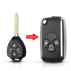 CS007119 2/3/4 Button Modified Remote Car Key Case For Toyota Avlon Crown Corolla Camry RAV4 Reiz Yaris Prado Key Shell TOY43 4.0