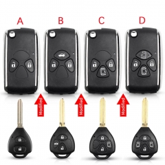 CS007119 2/3/4 Button Modified Remote Car Key Case For Toyota Avlon Crown Coroll...