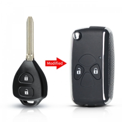 CS007119 2/3/4 Button Modified Remote Car Key Case For Toyota Avlon Crown Corolla Camry RAV4 Reiz Yaris Prado Key Shell TOY43 4.0