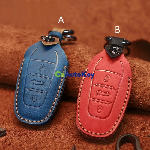 CS009046 Car Auto Key Fob Case For Peugeot 208 308 508 3008 5008 For Citroen C4 Picasso DS3 DS4 DS5 DS6 Genuine Leather Handmade