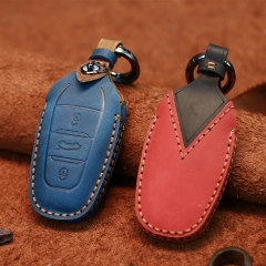 CS009046 Car Auto Key Fob Case For Peugeot 208 308 508 3008 5008 For Citroen C4 Picasso DS3 DS4 DS5 DS6 Genuine Leather Handmade