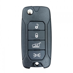 CN086048 4 Buttons Flip Folding Remote Key for Fiat 500X Jeep Renegade 2016-2018 433MHz with Chip Megamos AES 2ADFTFI5AM433TX SIP22 Uncut 4 Buttons