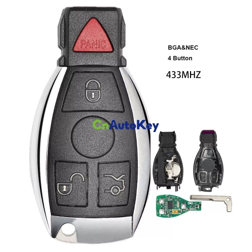 CN002094 3+1 Buttons Car Smart Remote Key For Mercedes Benz year 2000+ NEC&BGA style Auto Remote Key Control 433MHz