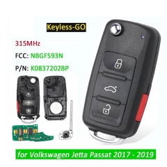 CN001134  MQB Keyless Go Smart Remote Key 315MHz Fob für Volkswagen Jetta Passat...