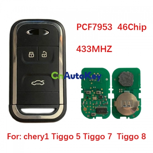 CN079003 3 Button Car Keyless Smart Remote Key 434Mhz ID46 Chip for New Chery Tiggo 5 Tiggo 7 Tiggo 8 Arrizo 5 6 7 Intelligent Remote Key