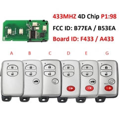 CN007270 Remote Smart Car Key Fob ASK / FSK 433Mhz 4D Chip FCC ID: B77EA / B53EA...