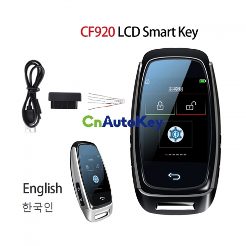 CN116 2 Buttons CF920 LCD Smart Car Key Universal For Audi Modified Remote Key Comfortable Entry Auto Lock Car Window Korean/English