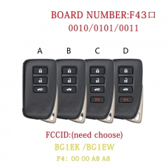CN052051 BaoJiangDd car key Fit for Lexus ES GS IS350 LX560 LX570 keyless Smart Remote key F43 61A951-0020 Board FCC ID BG1EW BG1EK