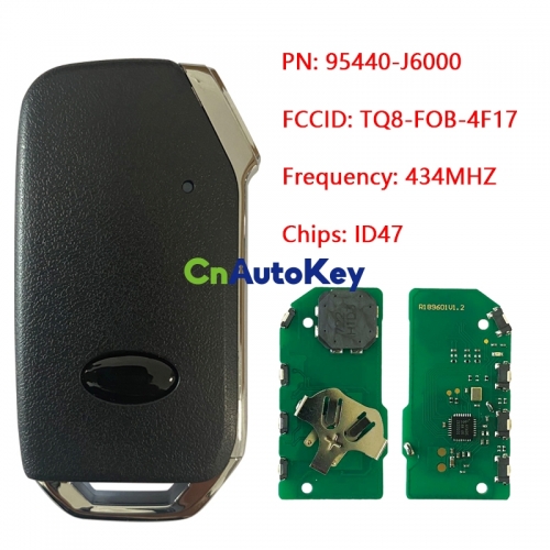 CN051155 Keyless Go 95440-J6000 Smart Remote Key 4 Button 434MHz ID47 Chip for KIA K900 2018 2019 2020 FCCID: TQ8-FOB-4F17