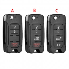 CS086004 2+1 Buttons For Jeep Renegade 2015/6/7/8 Flip Remote Car Key Shell Case With Uncut SIP22 Blade Replacement With Logo