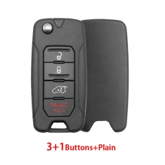 CS086004 2+1 Buttons For Jeep Renegade 2015/6/7/8 Flip Remote Car Key Shell Case With Uncut SIP22 Blade Replacement With Logo