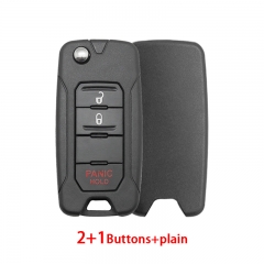 CS086004 2+1 Buttons For Jeep Renegade 2015/6/7/8 Flip Remote Car Key Shell Case With Uncut SIP22 Blade Replacement With Logo