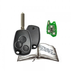 CN010070 Remote Key Fob 3 Button 433MHz PCF7961M HITAG AES Chip for Renault HU13...