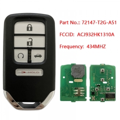 CN003147 2016 - 2017 Honda Accord 5 Button Smart Remote - Emergency Key Included...