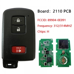 CN007147 2012-2019 For Toyota Prius Tacoma Land Cruiser 3-Button Smart Key PN 89904-0E091 HYQ14FBA (AG Board 2110 PCB)