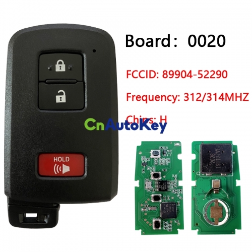 CN007145 2012-2019 For Toyota Prius RAV4 3- Button Smart Key 315MHZ PN 89904-52290 HYQ14FBA (G Board 0020)