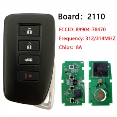 CN052014 2015-2019 Lexus 4-Button Smart Key PN 89904-78470 HYQ14FBA AG BOARD 211...
