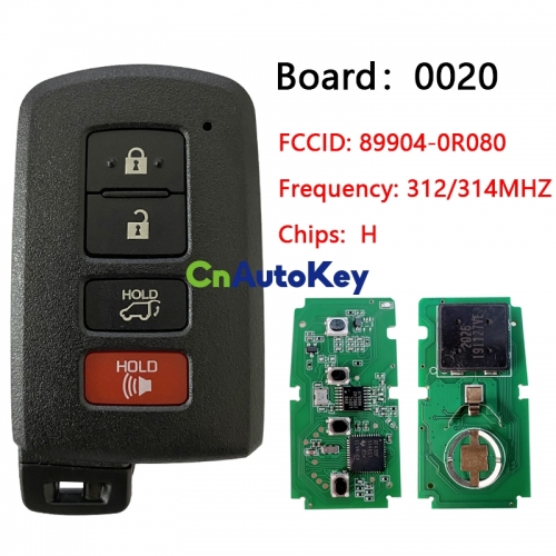 CN007156 2013-2018 For Toyota RAV4 4-Button Smart Key PN 89904-0R080 HYQ14FBA 0020